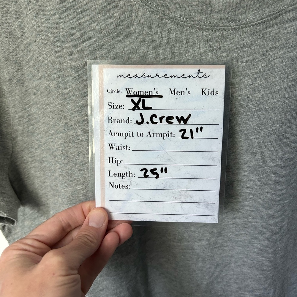 J. Crew NWT Grey Girlfriend Short Sleeve Tee Shirt Size XL - Picture 5 of 9